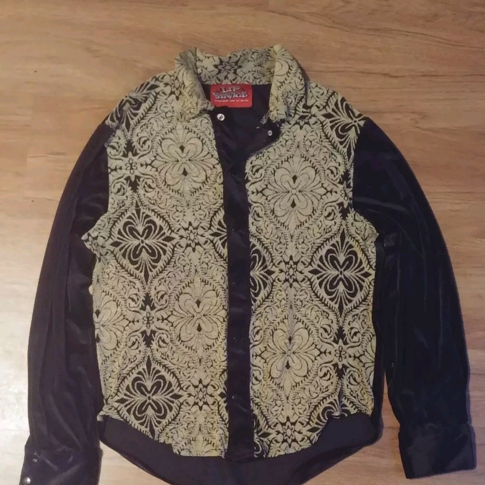 Lip Service 1990s Vintage Velvet Mens Top Rare